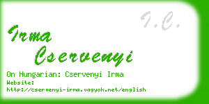 irma cservenyi business card